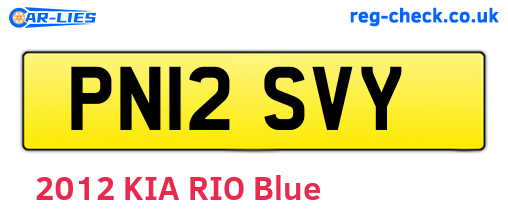 PN12SVY are the vehicle registration plates.
