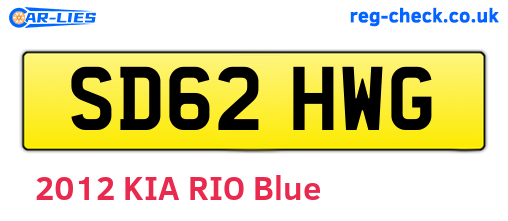 SD62HWG are the vehicle registration plates.