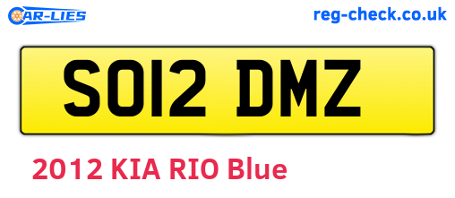 SO12DMZ are the vehicle registration plates.