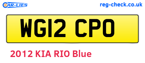 WG12CPO are the vehicle registration plates.