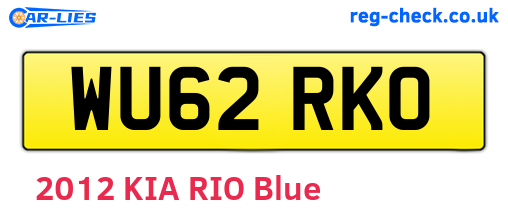 WU62RKO are the vehicle registration plates.