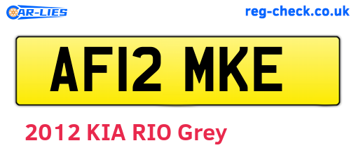 AF12MKE are the vehicle registration plates.
