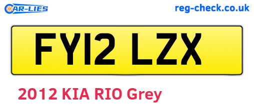 FY12LZX are the vehicle registration plates.
