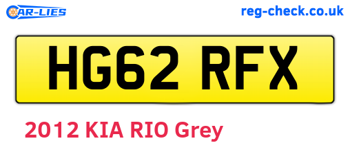 HG62RFX are the vehicle registration plates.