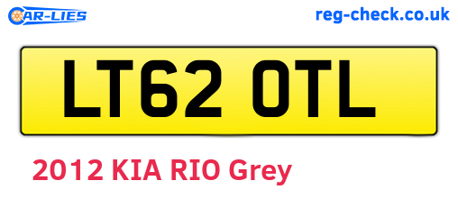 LT62OTL are the vehicle registration plates.