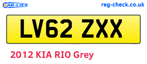 LV62ZXX are the vehicle registration plates.