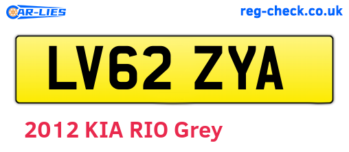LV62ZYA are the vehicle registration plates.