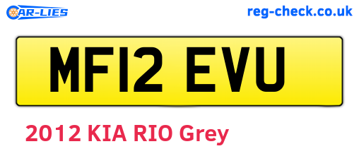 MF12EVU are the vehicle registration plates.