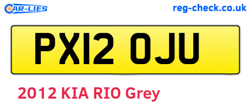 PX12OJU are the vehicle registration plates.