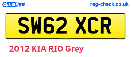 SW62XCR are the vehicle registration plates.