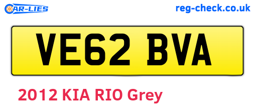 VE62BVA are the vehicle registration plates.