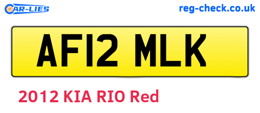 AF12MLK are the vehicle registration plates.
