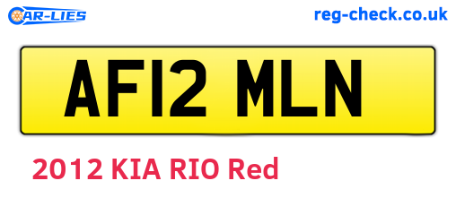 AF12MLN are the vehicle registration plates.