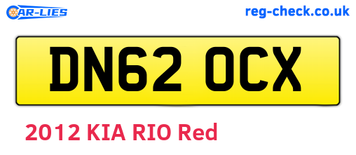 DN62OCX are the vehicle registration plates.