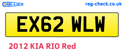 EX62WLW are the vehicle registration plates.