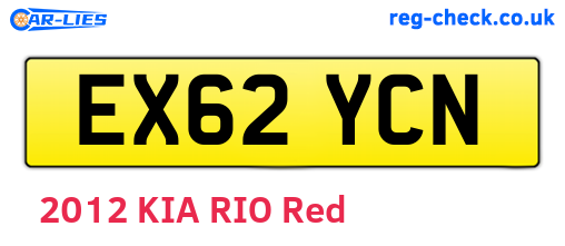 EX62YCN are the vehicle registration plates.