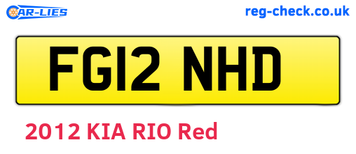 FG12NHD are the vehicle registration plates.