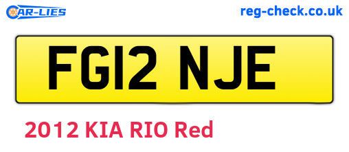 FG12NJE are the vehicle registration plates.