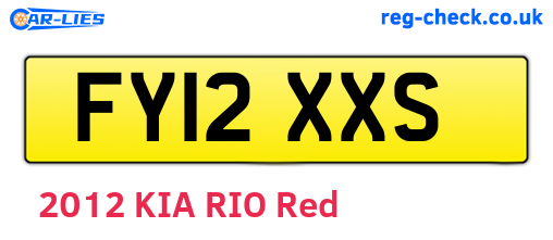 FY12XXS are the vehicle registration plates.