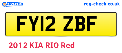 FY12ZBF are the vehicle registration plates.