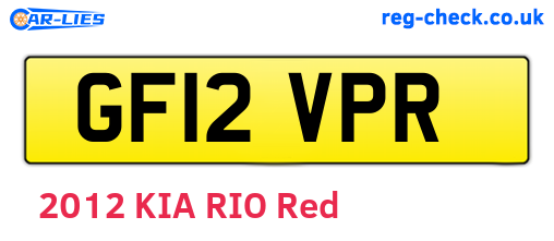 GF12VPR are the vehicle registration plates.