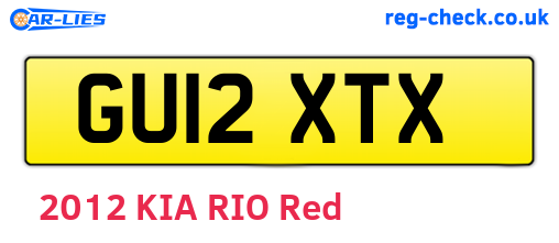 GU12XTX are the vehicle registration plates.