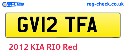 GV12TFA are the vehicle registration plates.