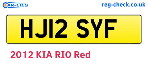 HJ12SYF are the vehicle registration plates.