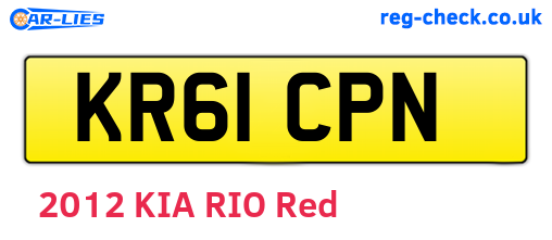 KR61CPN are the vehicle registration plates.
