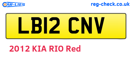 LB12CNV are the vehicle registration plates.