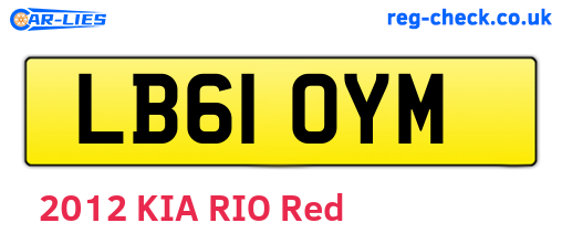 LB61OYM are the vehicle registration plates.