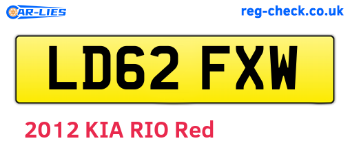 LD62FXW are the vehicle registration plates.