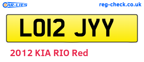 LO12JYY are the vehicle registration plates.