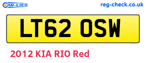 LT62OSW are the vehicle registration plates.