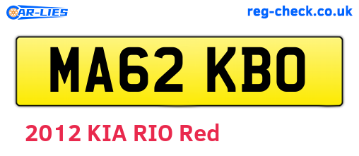 MA62KBO are the vehicle registration plates.