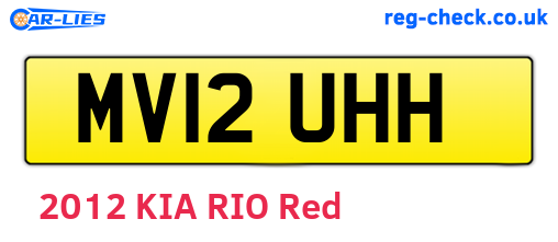 MV12UHH are the vehicle registration plates.
