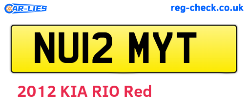 NU12MYT are the vehicle registration plates.