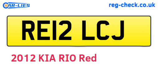 RE12LCJ are the vehicle registration plates.