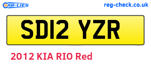 SD12YZR are the vehicle registration plates.