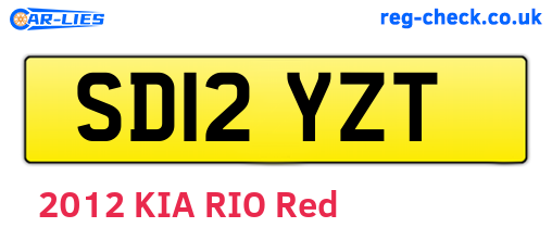 SD12YZT are the vehicle registration plates.