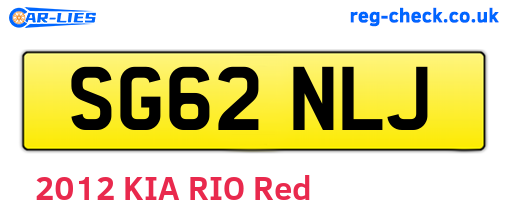 SG62NLJ are the vehicle registration plates.