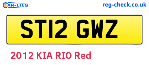 ST12GWZ are the vehicle registration plates.