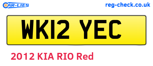 WK12YEC are the vehicle registration plates.