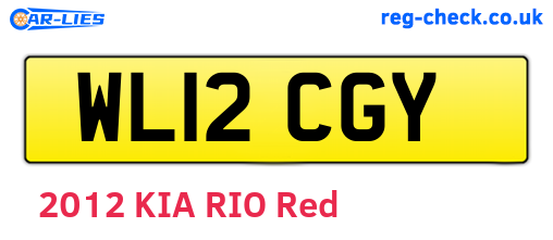 WL12CGY are the vehicle registration plates.