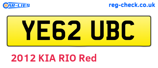 YE62UBC are the vehicle registration plates.