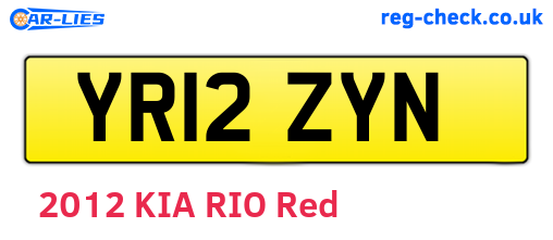 YR12ZYN are the vehicle registration plates.
