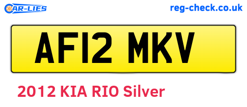 AF12MKV are the vehicle registration plates.