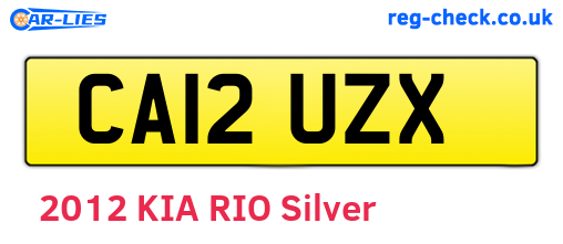 CA12UZX are the vehicle registration plates.