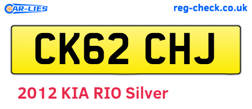 CK62CHJ are the vehicle registration plates.