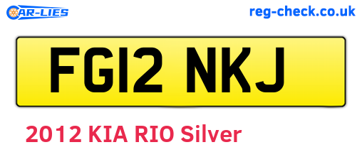 FG12NKJ are the vehicle registration plates.